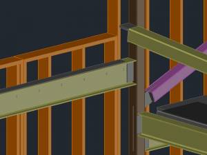 Model with steel and concrete structures
